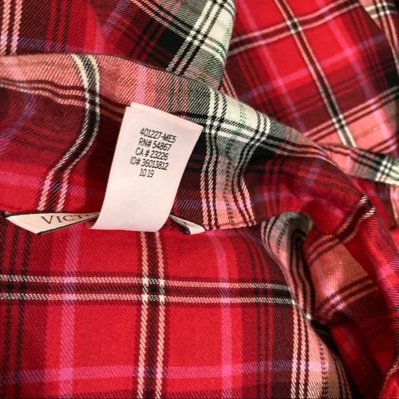 VICTORIA’S SECRET Flannel Sleep Shirt and Pants Set size:XS/XP - Picture 10 of 12